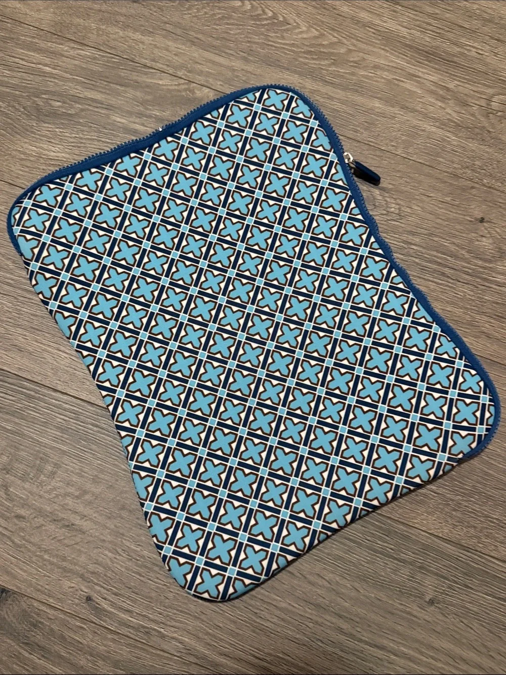 Jonathan Adler Blue & Navy Geometric Tablet Sleeve with Front Pocket